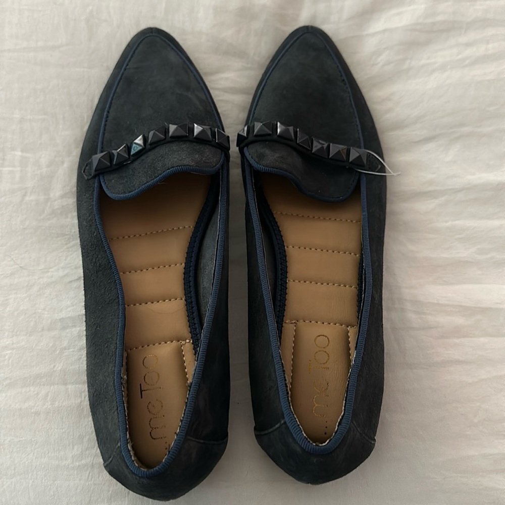 Never worn size 7 1/2. Blue suede